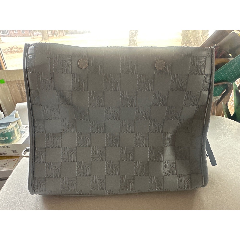Steve Madden Monogram  Bjeanee Crossbody Bag‎ Blue Grey Silver Hardware